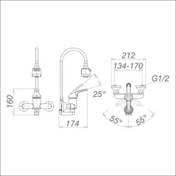Alternative view of Vòi bếp Viglacera VG712 (VG712M) nóng lạnh gắn tường