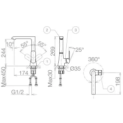 Alternative view of Vòi bếp Viglacera VG743 nóng lạnh gắn chậu