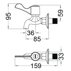 Alternative view of Vòi lạnh gắn tường Caesar W027C