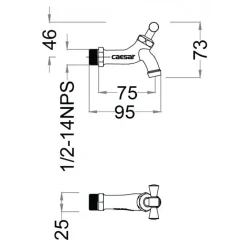 Alternative view of Vòi xả nước lạnh Caesar W034 gắn tường (Ø21)