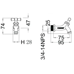 Alternative view of Vòi xả nước lạnh Caesar W035-1 gắn tường (Ø27)