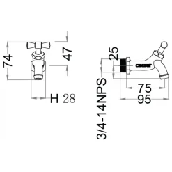 Alternative view of Vòi xả nước lạnh Caesar W035 gắn tường (Ø27)