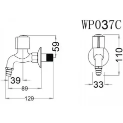 Alternative view of Vòi lạnh gắn tường Caesar WP037C