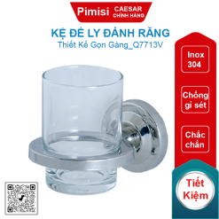 Kệ để ly đánh răng Caesar Q7713V đơn inox 304
