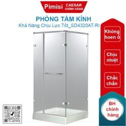 Phòng tắm kính Caesar SD4320AT-RI góc