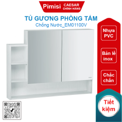 Tủ gương phòng tắm Caesar EM01100V treo màu trắng