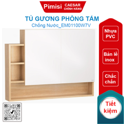 Tủ gương phòng tắm Caesar EM01100W7V treo màu vân gỗ