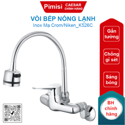 Vòi bếp nóng lạnh Caesar K526C inox 304 gắn tường