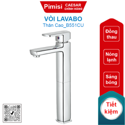 Vòi lavabo Caesar B551CU (B551C) nóng lạnh thân cao