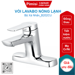Vòi lavabo nóng lạnh CAESAR B202CU kèm xả nhấn 3 lỗ