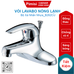 Vòi lavabo nóng lạnh CAESAR B262CU bộ xả nhấn nhựa