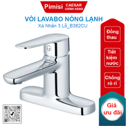 Vòi lavabo nóng lạnh CAESAR B382CU kèm xả nhấn 3 lỗ