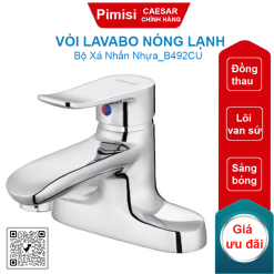 Vòi lavabo nóng lạnh CAESAR B492CU bộ xả nhấn nhựa