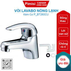 Vòi lavabo nóng lạnh CAESAR BT260CU kèm co P