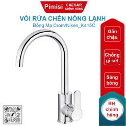 Vòi rửa chén nóng lạnh Caesar K415C sáng bóng
