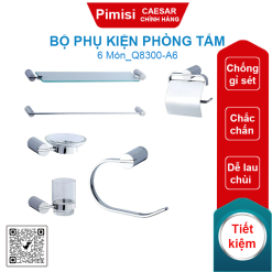 Bộ phụ kiện phòng tắm Caesar Q8300-A6 6 món thép không gỉ