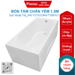 Bồn tắm TOTO PAY1515VC#W/TVBF411 chân yếm 1.5M