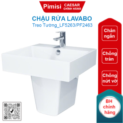 Chậu rửa lavabo Caesar LF5263/PF2463 treo tường chân ngắn