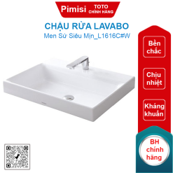 Chậu rửa lavabo TOTO L1616C#W đặt bàn hình chữ nhật