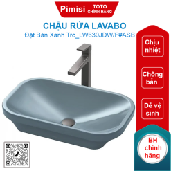 Chậu rửa lavabo TOTO LW630JDW/F#ASB đặt bàn xanh tro