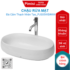 Chậu rửa lavabo TOTO PJS05WE#MW đặt bàn đá cẩm thạch nhân tạo
