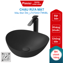 Chậu rửa mặt TOTO LT4704G17#MBL đặt bàn màu đen mờ