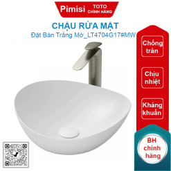Chậu rửa mặt TOTO LT4704G17#MW đặt bàn trắng mờ 420 x 460 x 177mm