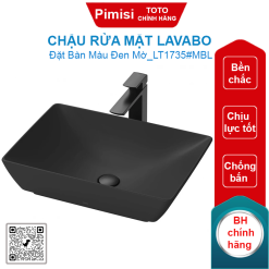 Chậu rửa mặt lavabo TOTO LT1735#MBL đặt bàn màu đen mờ