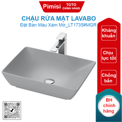 Chậu rửa mặt lavabo TOTO LT1735#MGR đặt bàn màu xám mờ