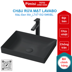 Chậu rửa mặt lavabo TOTO LT4715G19#MBL đặt bàn màu đen mờ