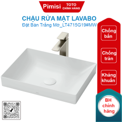 Chậu rửa mặt lavabo TOTO LT4715G19#MW đặt bàn trắng mờ