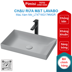 Chậu rửa mặt lavabo TOTO LT4716G17#MGR đặt bàn màu xám mờ