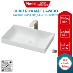 Chậu rửa mặt lavabo TOTO LT4716G19#MW đặt bàn trắng mờ (New Neorest)