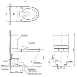 Alternative view of Bồn cầu hai khối nắp cơ TOTO CS948DE2