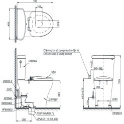 Alternative view of Bồn cầu hai khối nắp cơ TOTO CS986GE2