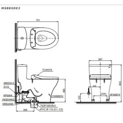 Alternative view of Bồn cầu nắp cơ TOTO MS885DE2 Ecowasher