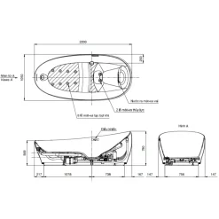 Alternative view of Bồn tắm TOTO PJYD2200PWE#GW NEOREST 2.2M