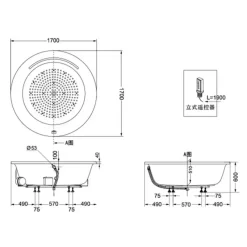 Alternative view of Bồn tắm TOTO PPYD1720HPTE ngọc trai massage 1.7M