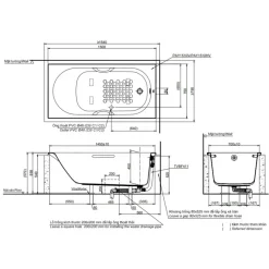 Alternative view of Bồn tắm TOTO PAY1515HVC#W/TVBF411 chân yếm 1.5M