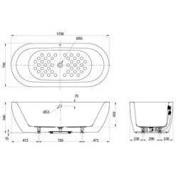 Alternative view of Bồn tắm TOTO PAY1717CPTNE (PAY1717CPTE) lập thể 1.7M
