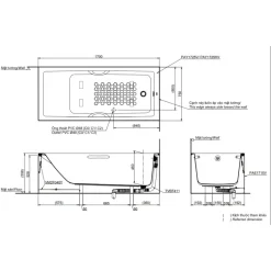 Alternative view of Bồn tắm TOTO PAY1725VC/TVBF411 chân yếm 1.7M