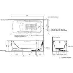 Alternative view of Bồn tắm TOTO PAY1735VC/TVBF411 chân yếm 1.7M