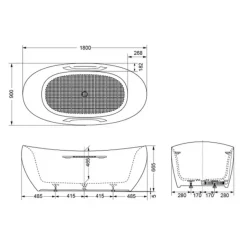 Alternative view of Bồn tắm TOTO PJY1814HPWE#MW đá cẩm thạch 1.8M