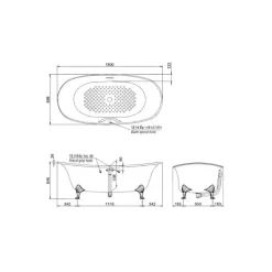 Alternative view of Bồn tắm TOTO PPY1806PWNE#P lập thể 1.8M ngọc trai