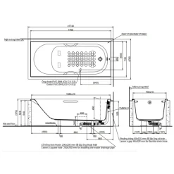 Alternative view of Bồn tắm TOTO PAY1710V/TVBF411 xây 1.7M