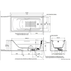 Alternative view of Bồn tắm TOTO PAY1730HV/TVBF411 tay vịn 1.7M