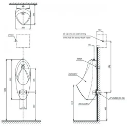 Alternative view of Bồn tiểu nam Toto UT904R#XW treo tường