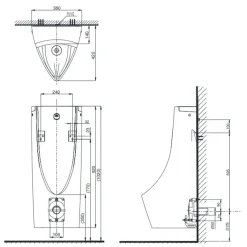 Alternative view of Bồn tiểu nam Toto USWN900A#XW/HHF90603 cảm ứng dùng pin