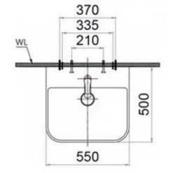 Alternative view of Chậu rửa lavabo Caesar LF5370/PF2463 treo tường chân ngắn