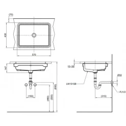 Alternative view of Chậu lavabo TOTO LT1515#XW âm bàn